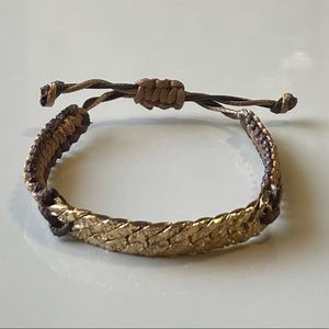 New Gold Chain by the Inch with Threaded Cord Men’s Bracelet